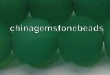 CAG6735 15 inches 18mm round green pilates agate beads