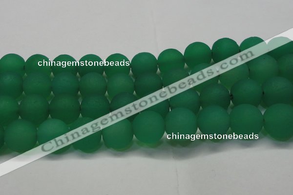 CAG6735 15 inches 18mm round green pilates agate beads