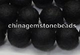 CAG6741 15 inches 10mm round black pilates agate beads