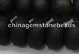 CAG6748 15 inches 10*14mm rondelle black pilates agate beads