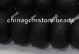 CAG6749 15 inches 12*16mm rondelle black pilates agate beads
