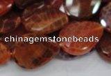 CAG675 15.5 inch 18*25mm faceted teardrop twisted natural fire agate beads