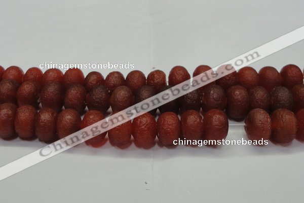 CAG6750 15 inches 10*14mm rondelle red pilates agate beads