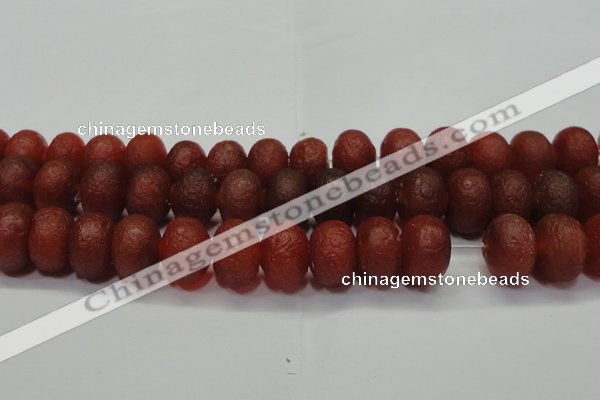 CAG6751 15 inches 12*16mm rondelle red pilates agate beads