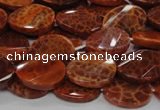 CAG677 15.5 inches 13*18mm twisted oval natural fire agate beads