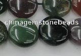 CAG6772 15.5 inches 16mm flat round Indian agate beads wholesale