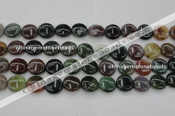 CAG6772 15.5 inches 16mm flat round Indian agate beads wholesale