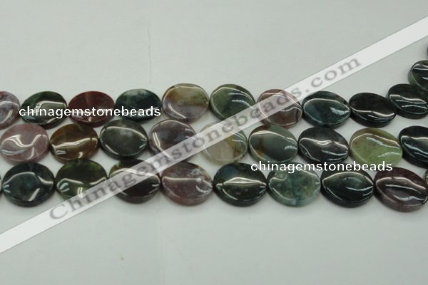 CAG6774 15.5 inches 20mm flat round Indian agate beads wholesale