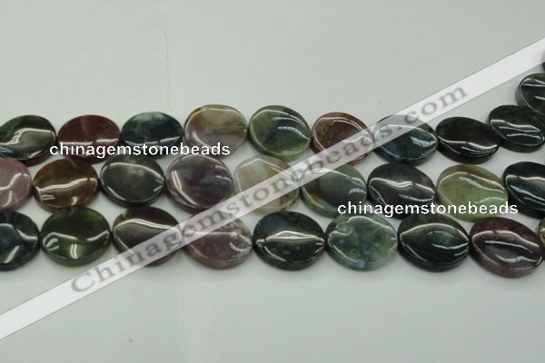 CAG6775 15.5 inches 25mm flat round Indian agate beads wholesale