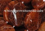 CAG678 15.5 inches 18*25mm twisted oval natural fire agate beads