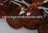 CAG680 15.5 inches 22*30mm faceted teardrop natural fire agate beads