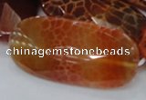 CAG681 15.5 inches 25*50mm faceted freeform natural fire agate beads