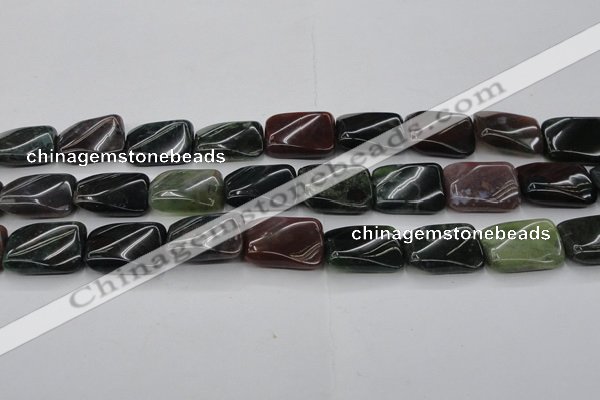 CAG6811 15.5 inches 18*25mm twisted rectangle Indian agate beads