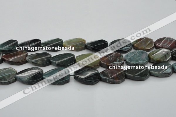 CAG6818 15.5 inches 18*25mm faceted & twisted octagon Indian agate beads