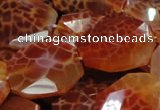 CAG682 15.5 inches 22*30mm faceted freeform natural fire agate beads