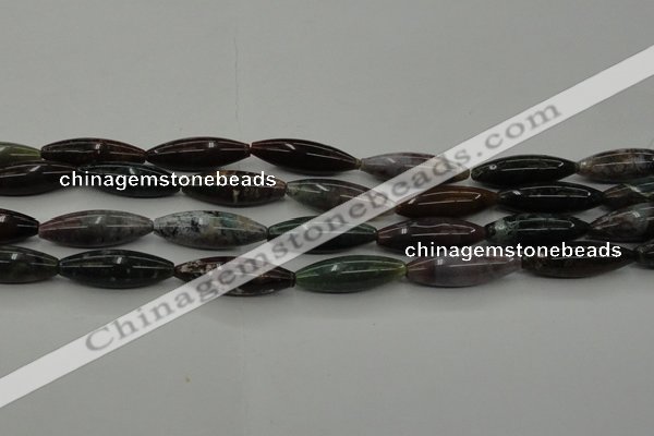 CAG6830 15.5 inches 10*30mm rice Indian agate beads wholesale