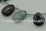 CAG6840 Top drilled 12*16mm flat teardrop Indian agate beads