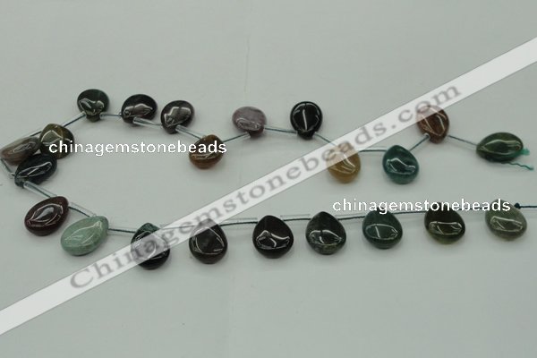 CAG6840 Top drilled 12*16mm flat teardrop Indian agate beads