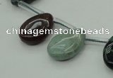 CAG6841 Top drilled 13*18mm flat teardrop Indian agate beads