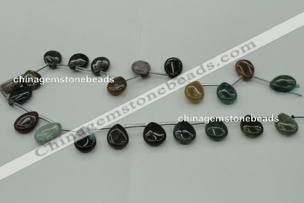 CAG6841 Top drilled 13*18mm flat teardrop Indian agate beads