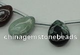 CAG6842 Top drilled 15*20mm flat teardrop Indian agate beads