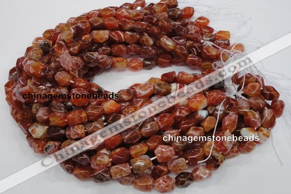 CAG687 15.5 inches 10*14mm nugget natural fire agate beads wholesale