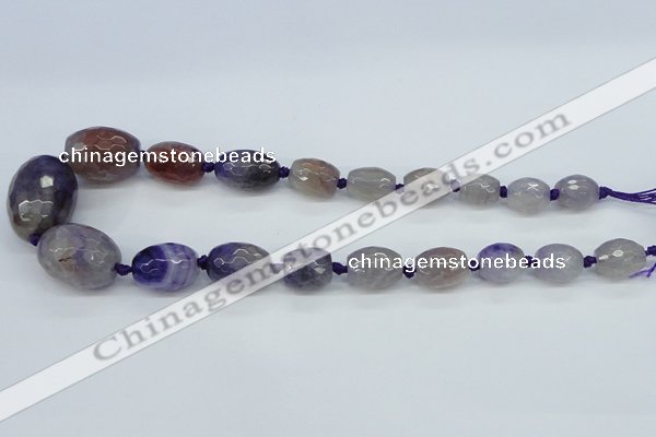 CAG6880 12*14mm - 22*30mm faceted drum dragon veins agate beads