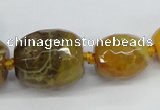 CAG6882 12*14mm - 25*30mm faceted drum dragon veins agate beads