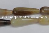 CAG6891 15.5 inches 10*30mm faceted teardrop line agate beads