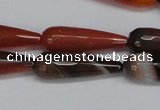 CAG6893 15.5 inches 10*30mm faceted teardrop line agate beads