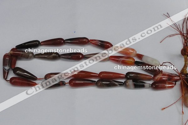 CAG6893 15.5 inches 10*30mm faceted teardrop line agate beads