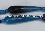 CAG6905 15.5 inches 10*40mm faceted teardrop line agate beads