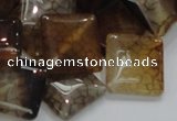 CAG691 15.5 inches 20*20mm rhombic dragon veins agate beads