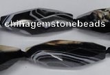 CAG6910 15.5 inches 13*40mm - 15*45mm faceted rice line agate beads