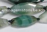 CAG6912 15.5 inches 13*35mm - 15*45mm faceted rice line agate beads