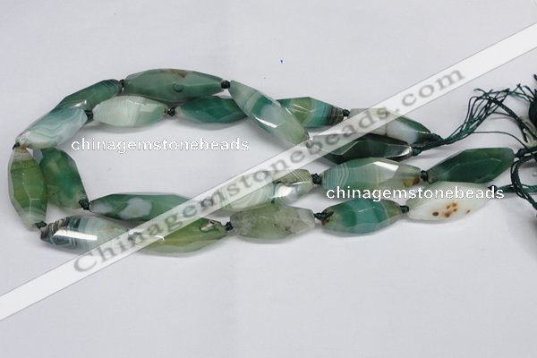 CAG6912 15.5 inches 13*35mm - 15*45mm faceted rice line agate beads