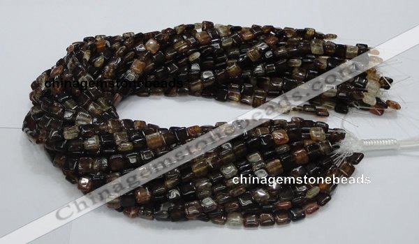 CAG692 15.5 inches 8*8mm square dragon veins agate beads wholesale