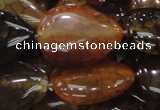 CAG695 15.5 inches 25*32mm flat teardrop dragon veins agate beads