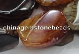 CAG696 15.5 inches 22*32mm twisted freeform dragon veins agate beads