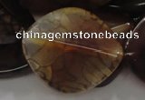 CAG697 15.5 inches 30*35mm freeform dragon veins agate beads