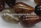 CAG698 15.5 inches 20*30mm teardrop dragon veins agate beads