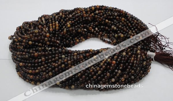 CAG701 15.5 inches 4mm round dragon veins agate beads wholesale