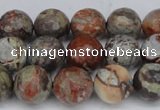 CAG7013 15.5 inches 10mm faceted round ocean agate gemstone beads