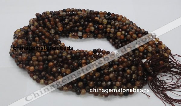 CAG702 15.5 inches 6mm round dragon veins agate beads wholesale