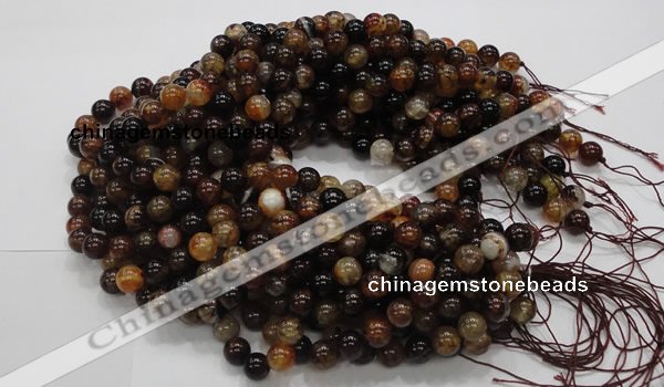 CAG703 15.5 inches 10mm round dragon veins agate beads wholesale