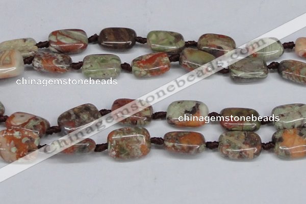 CAG7033 15.5 inches 20*30mm rectangle ocean agate gemstone beads