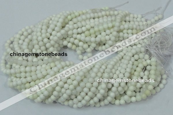 CAG705 15.5 inches 6mm round white agate gemstone beads wholesale