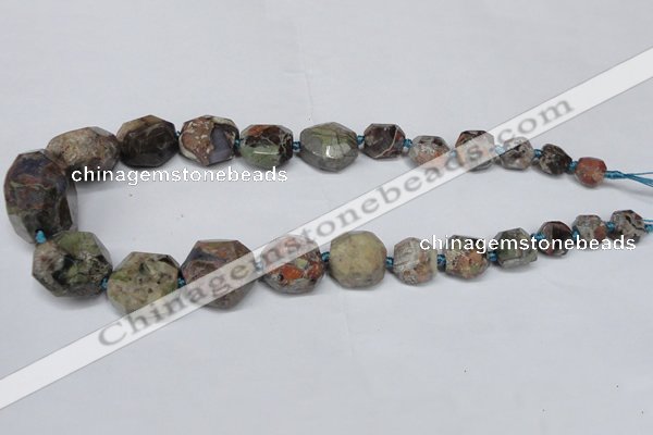 CAG7056 15.5 inches 8*10mm - 20*30mm faceted nuggets ocean agate beads