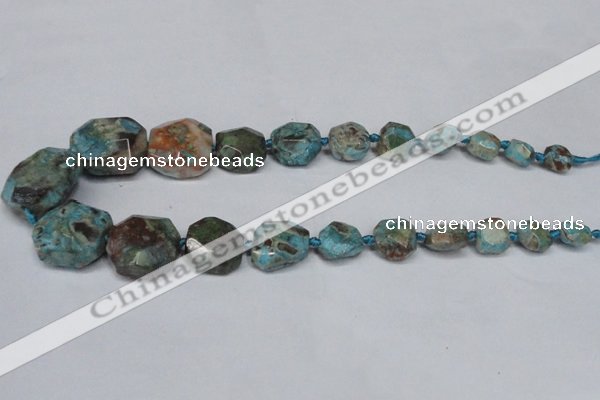 CAG7057 15.5 inches 8*10mm - 20*30mm faceted nuggets ocean agate beads