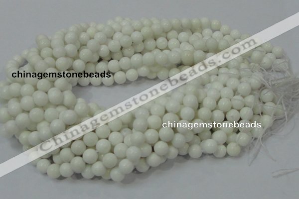 CAG706 15.5 inches 8mm round white agate gemstone beads wholesale